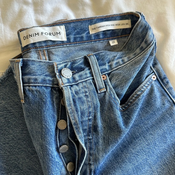 Aritzia Denim Forum Farrah Wide Leg Crop Jean - Picture 3 of 4
